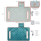 Country Club Stripe Reversible Golf Cart Seat Cover (Blue Stripe + Coral Trim)