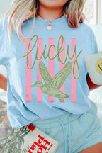 LDC Western Print Mallard Duck Round Neck T-Shirts