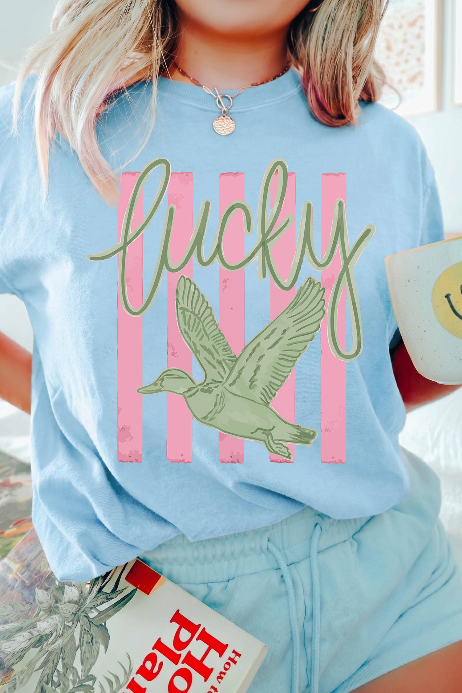 LDC Western Print Mallard Duck Round Neck T-Shirts