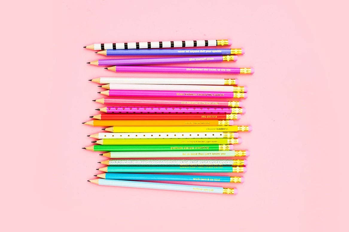 *ON SALE* Pencil Set - Motivational - Asst Colors - 22 Pcs