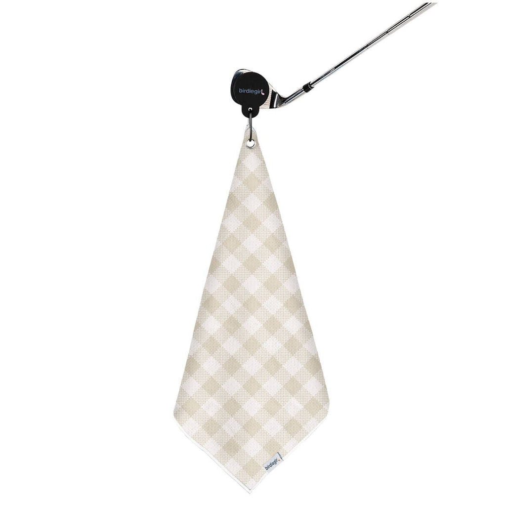 Gingham Neutral Magnetic Golf Towel