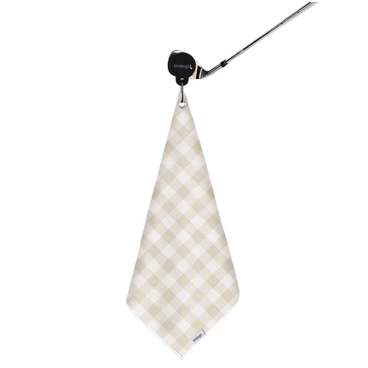 Gingham Neutral Magnetic Golf Towel