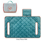 Country Club Stripe Reversible Golf Cart Seat Cover (Blue Stripe + Coral Trim)