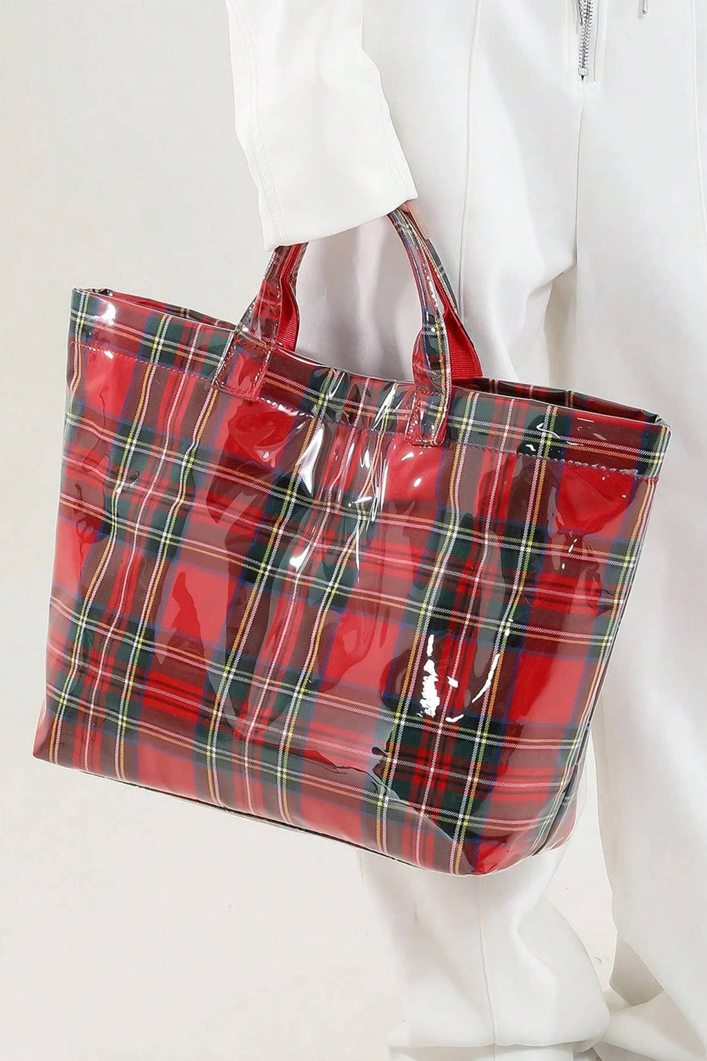 LDC Eyelet Flower Pattern PVC Glossy Waterproof Tote Bag