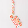 Zip ID with Wristlet, Pink Tile Floral