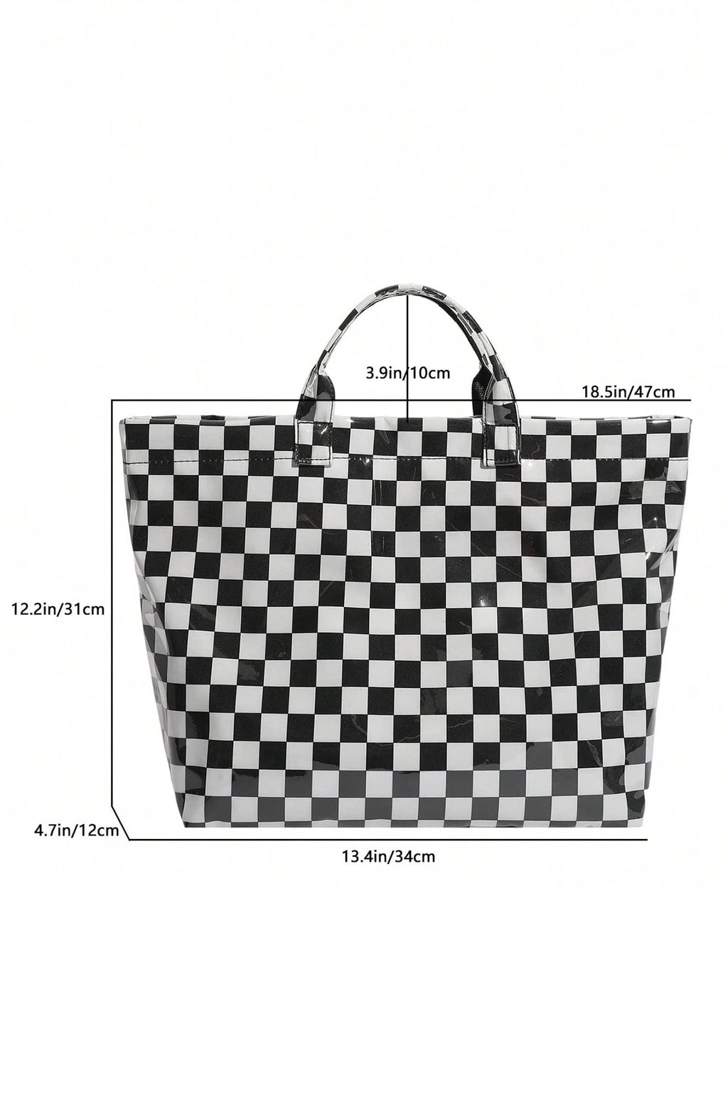 LDC Eyelet Flower Pattern PVC Glossy Waterproof Tote Bag