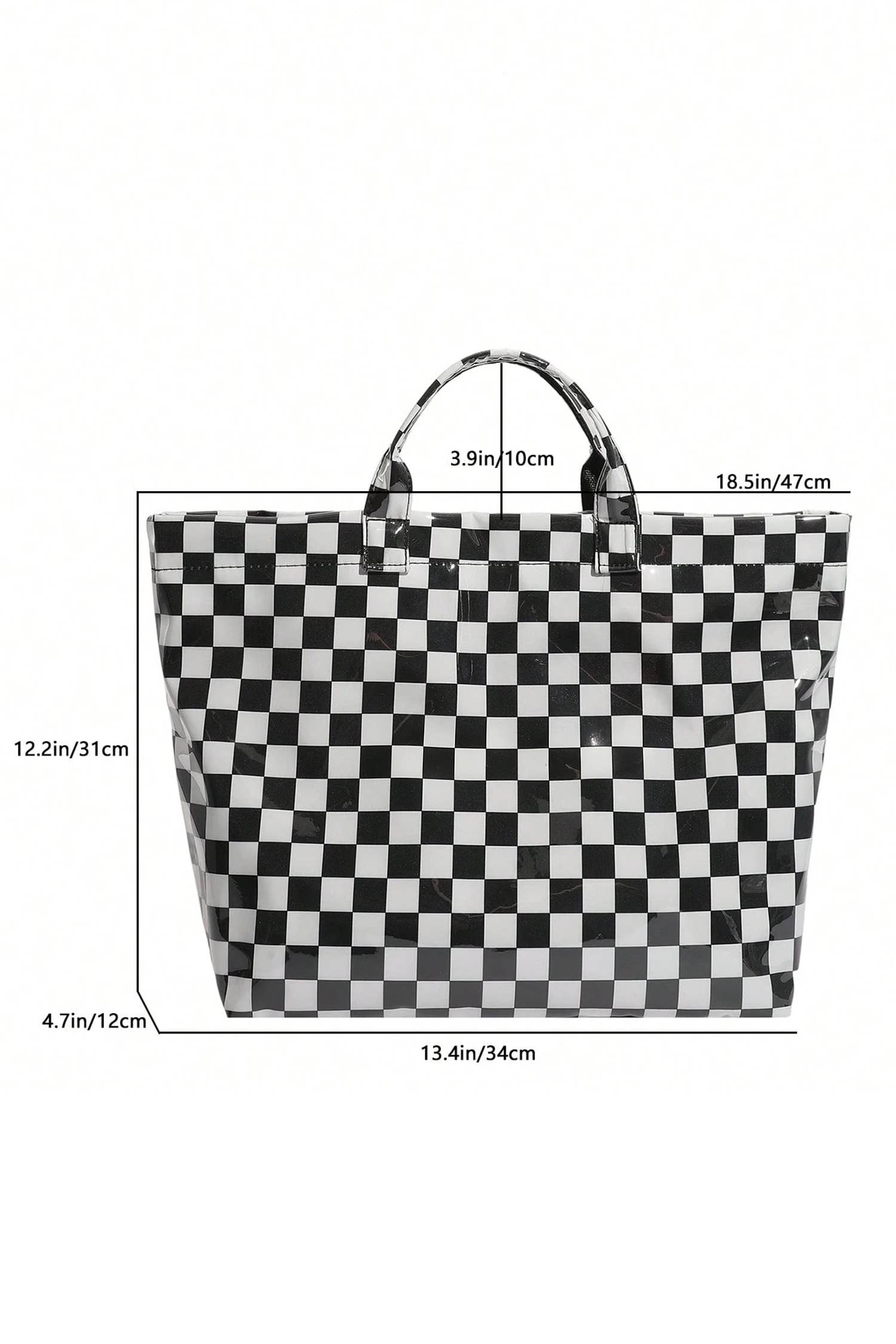 LDC Eyelet Flower Pattern PVC Glossy Waterproof Tote Bag
