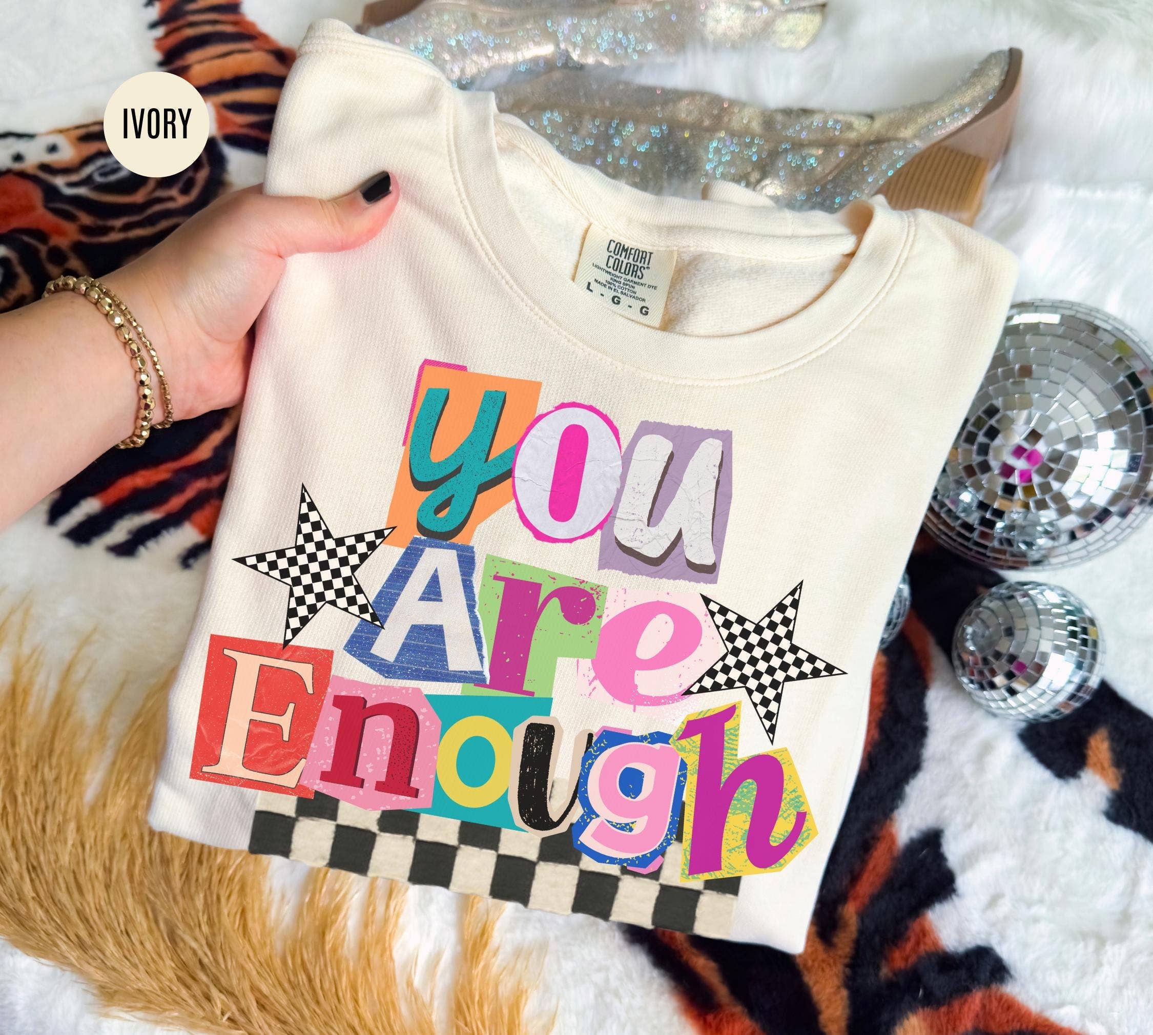 Comfort Colors You Are Enough Shirt, Christian Sweater