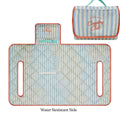 Country Club Stripe Reversible Golf Cart Seat Cover (Blue Stripe + Coral Trim)