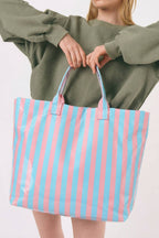 LDC Glossy Striped Large Tote Bag