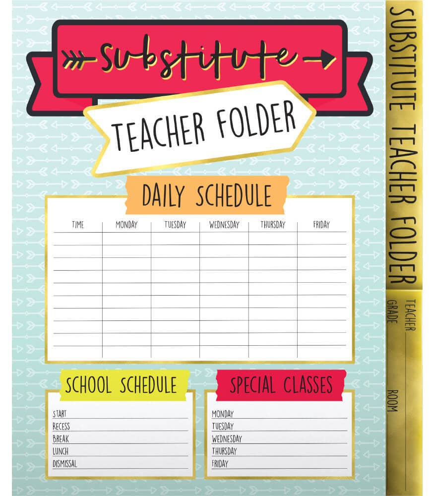 Aim High Substitute Teacher Folder Folder