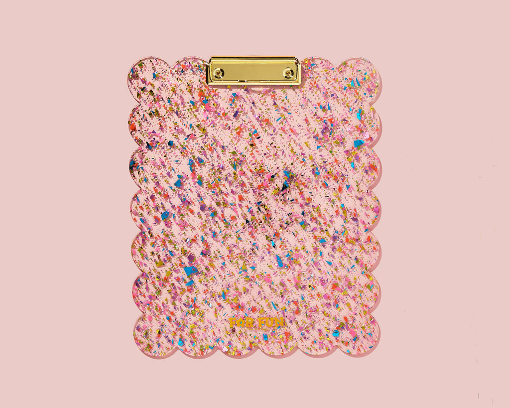 Scalloped Clipboard - Large - Happy Confetti