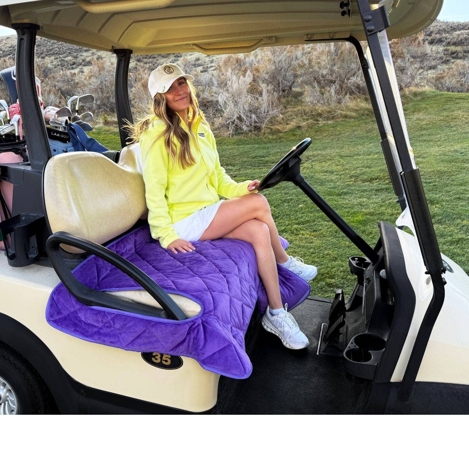 Lilac Leopard Reversible Golf Cart Seat Cover