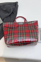 LDC Eyelet Flower Pattern PVC Glossy Waterproof Tote Bag