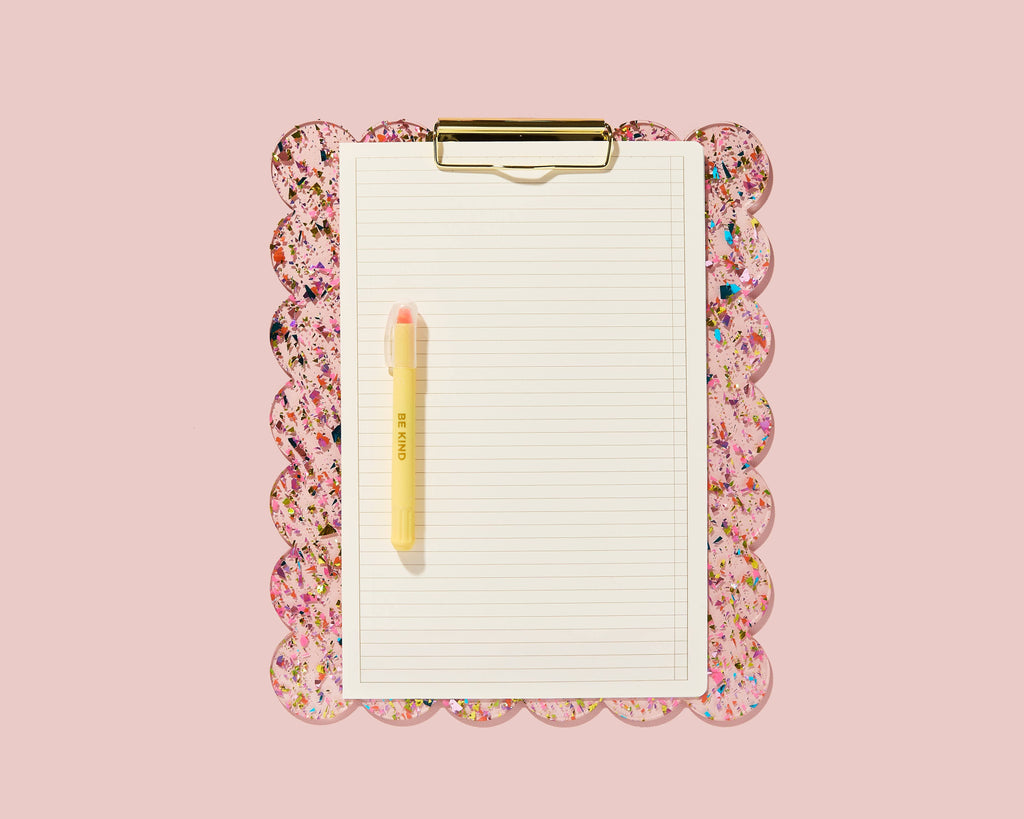 Scalloped Clipboard - Large - Happy Confetti