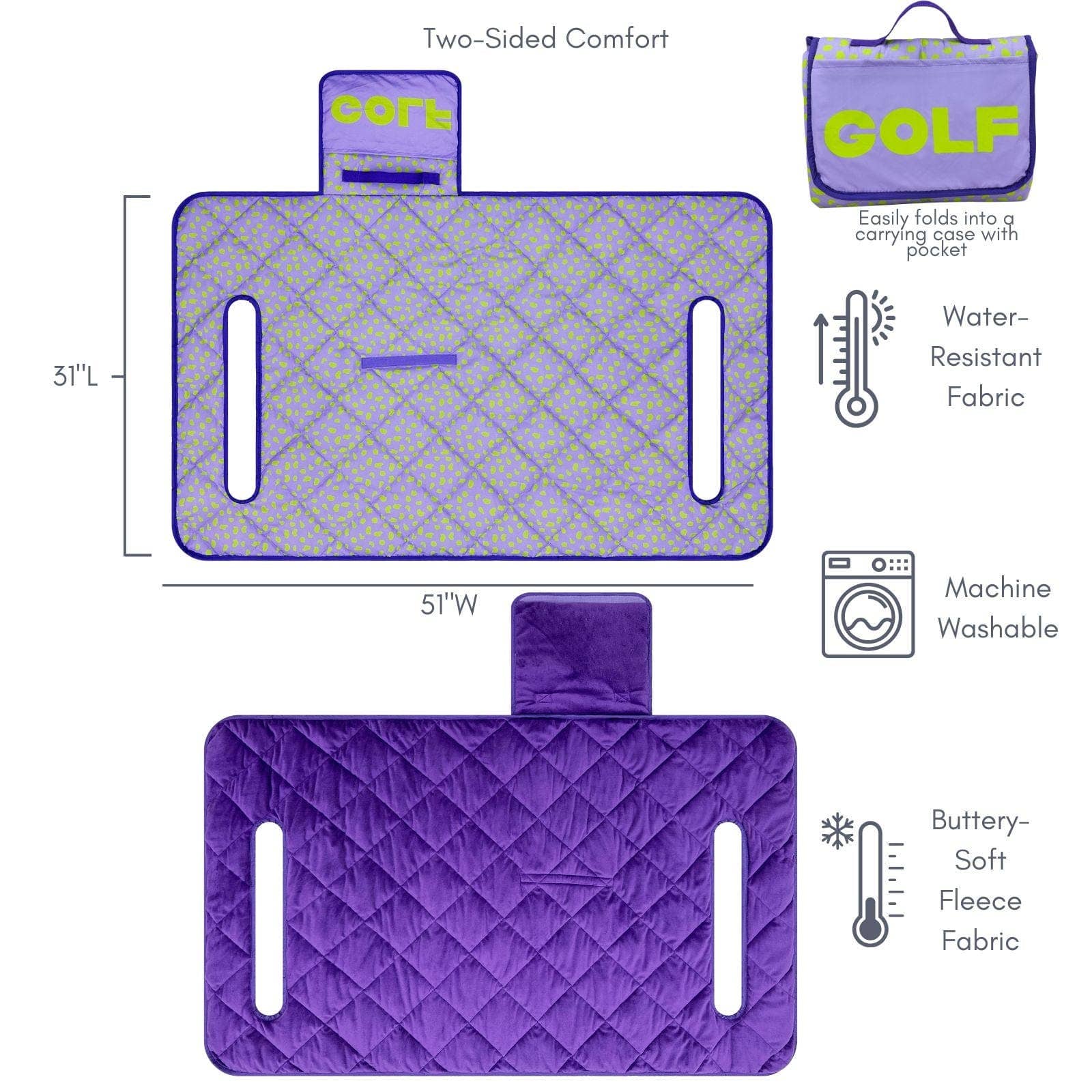 Lilac Leopard Reversible Golf Cart Seat Cover