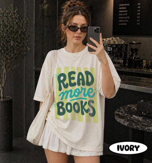 Comfort Colors Read More Books Tee, Trendy Stripes Bookish