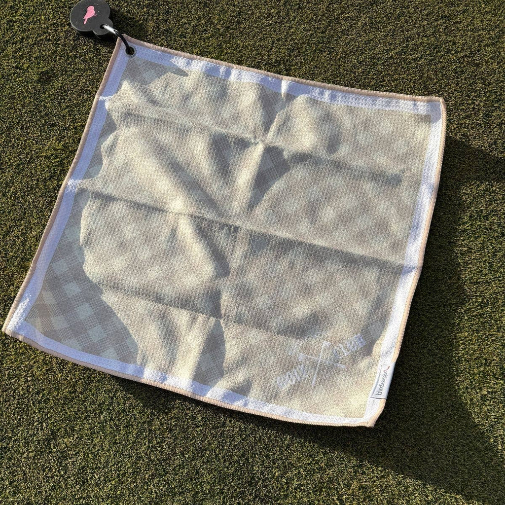 Gingham Neutral Magnetic Golf Towel