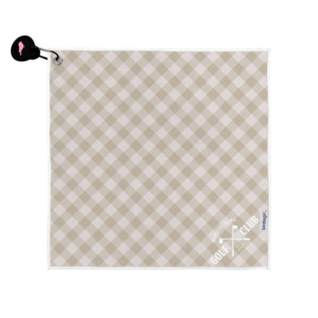 Gingham Neutral Magnetic Golf Towel