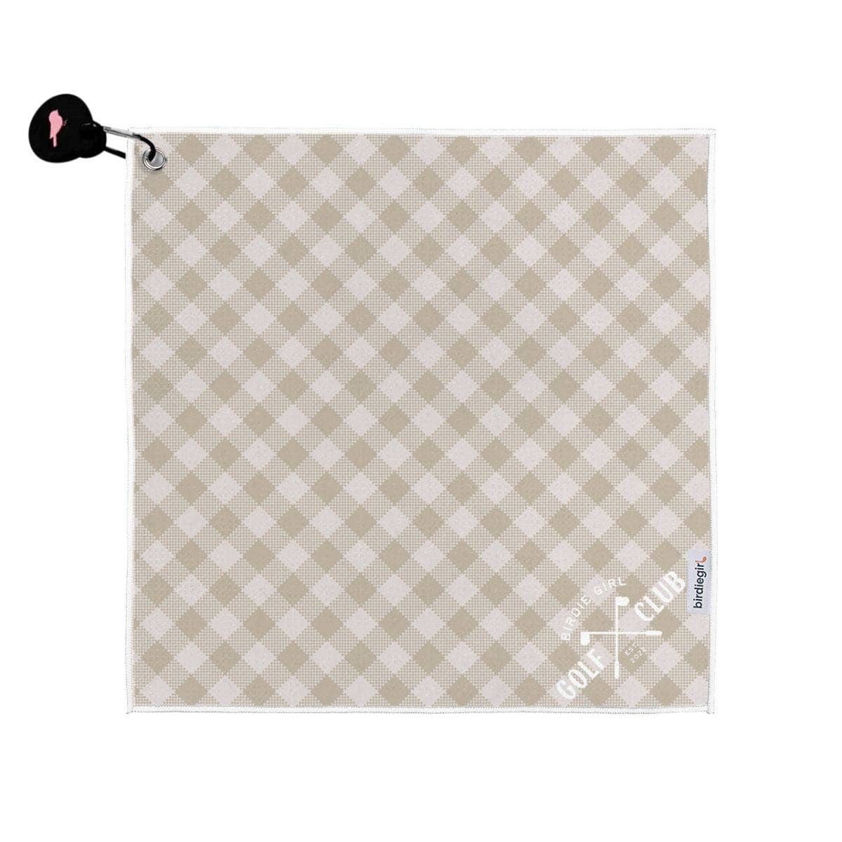 Gingham Neutral Magnetic Golf Towel