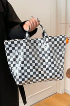 LDC Eyelet Flower Pattern PVC Glossy Waterproof Tote Bag