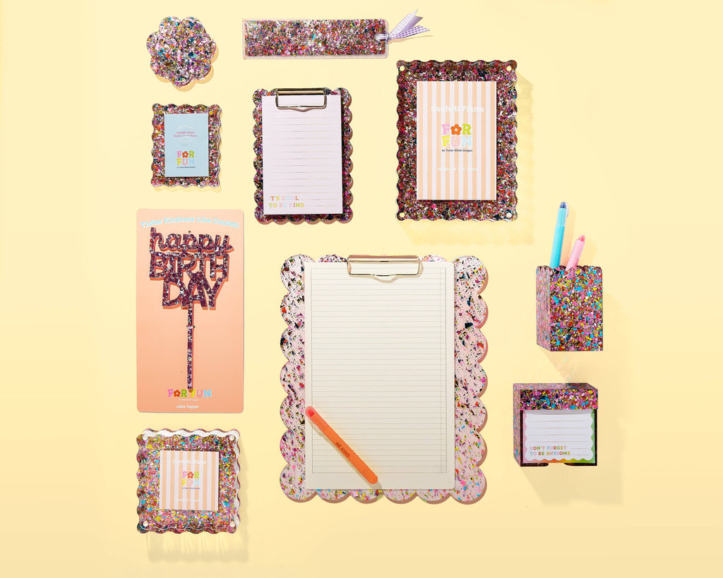 Scalloped Pen / Pencil Holder - Happy Confetti