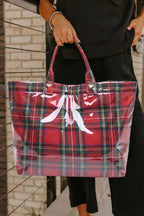 LDC Eyelet Flower Pattern PVC Glossy Waterproof Tote Bag